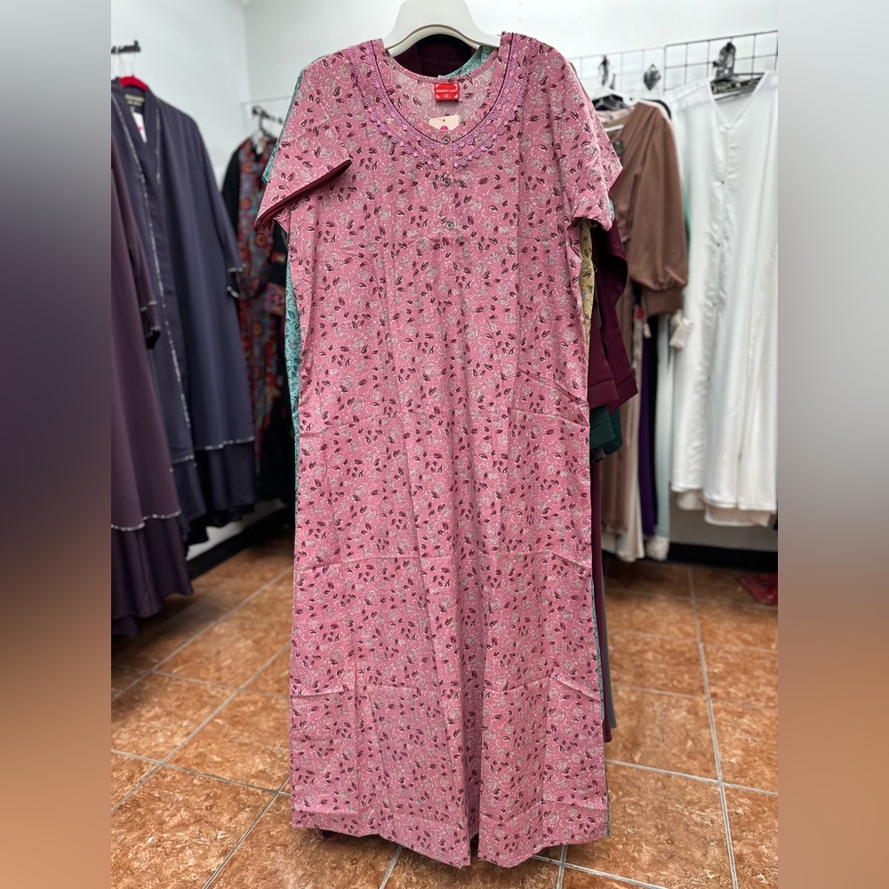 Cotton Blend Women Ladies Indian Nighty Night Gown Maxi Dress Sleep Lounge Wear
